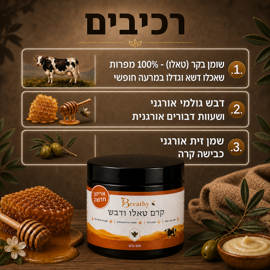 קרם טאלו ודבש נא לפנים ולגוף לגברים
