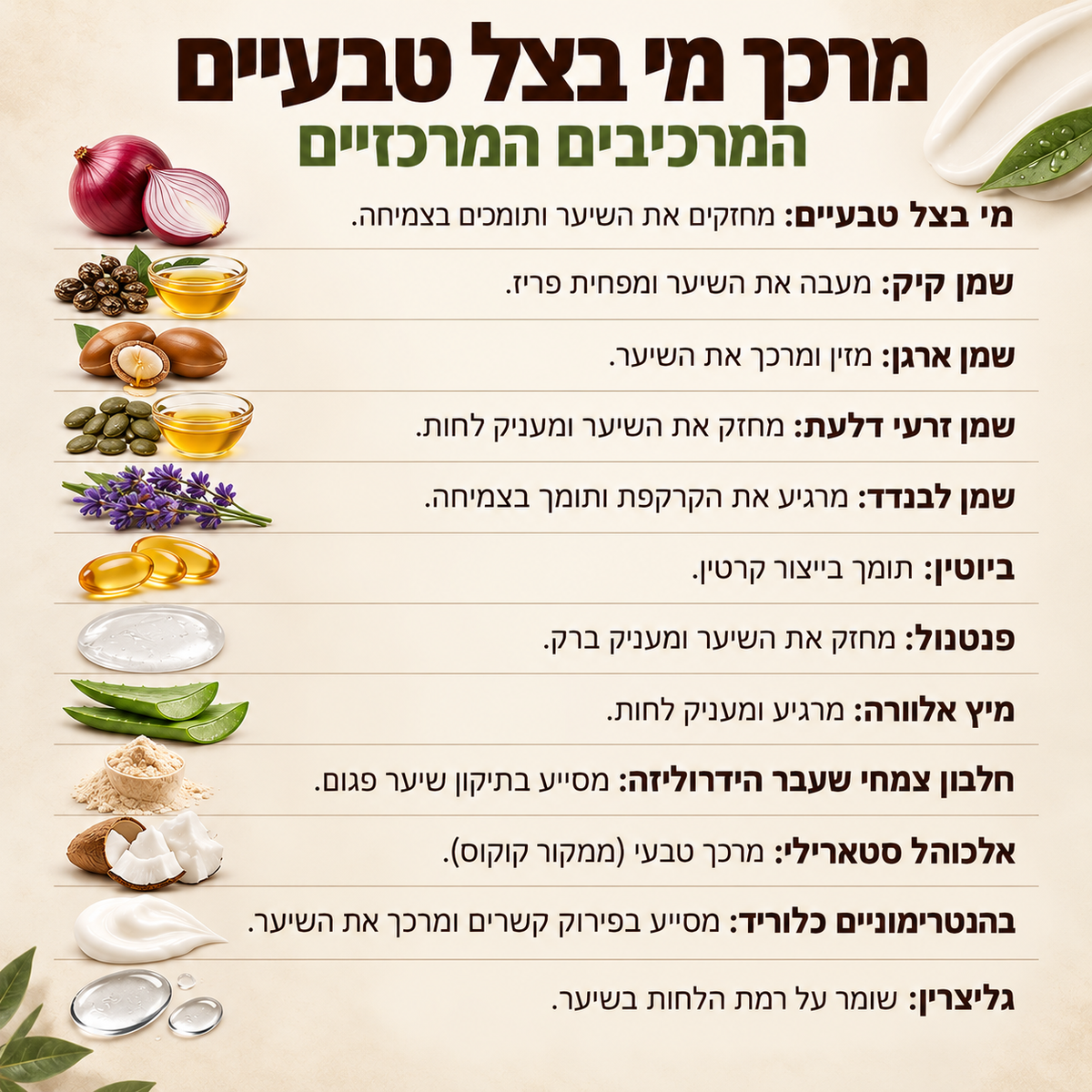 מרכך מי בצל לנשירת שיער