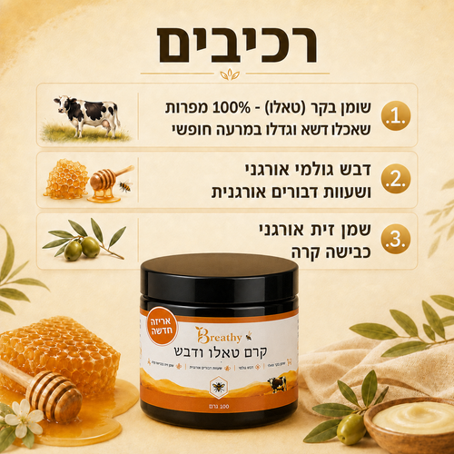 קרם טאלו ודבש נא לפנים ולגוף