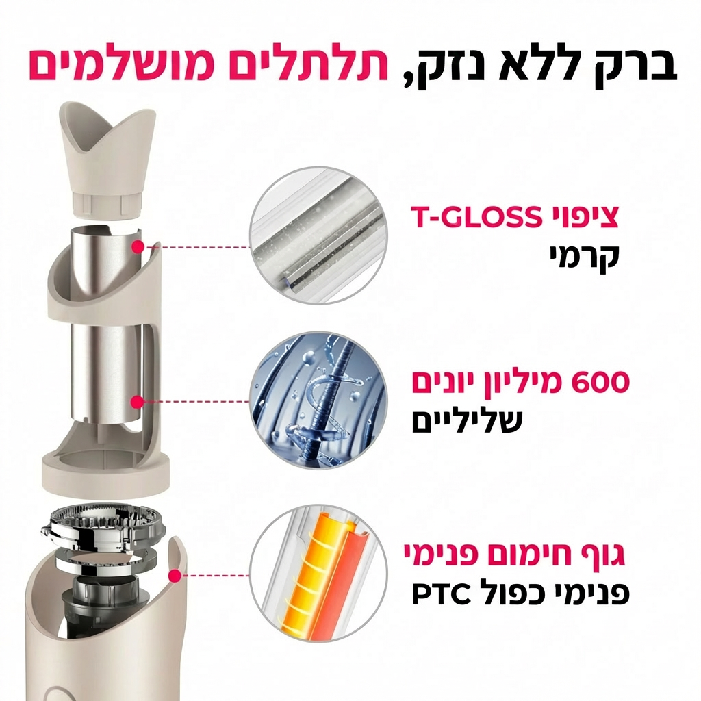 תלתלים מושלמים ב-5 דקות - מכשיר ביתי לסלסול השיער